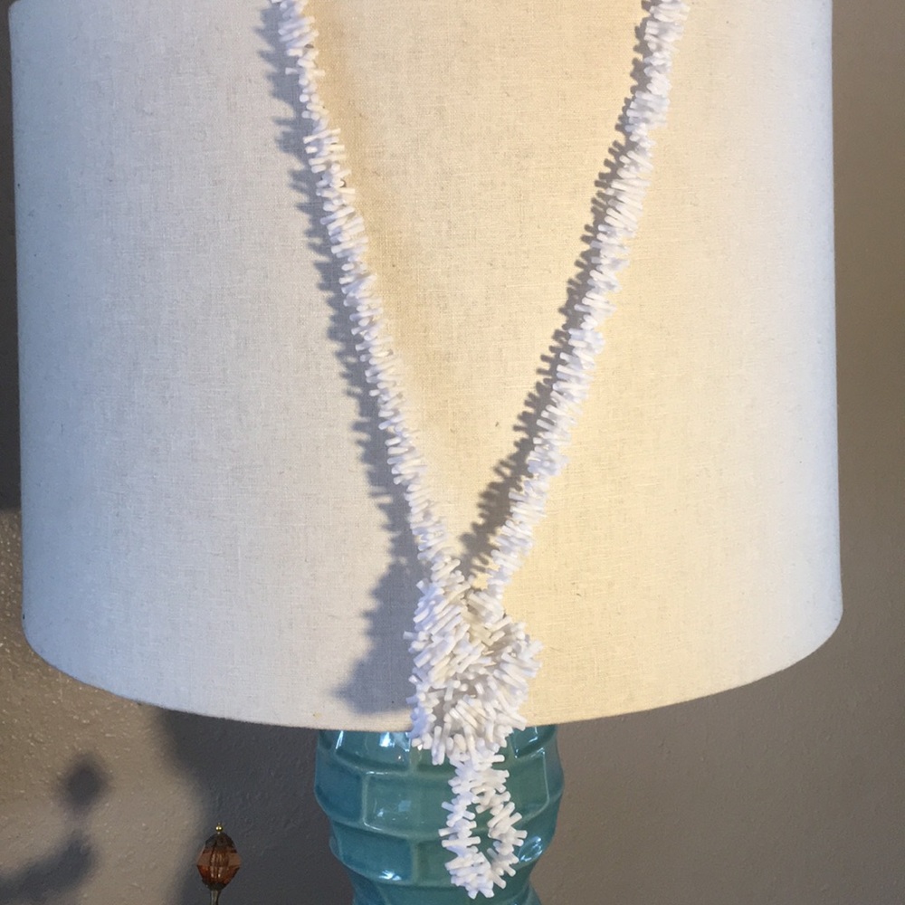 Vintage faux white branch coral long necklace